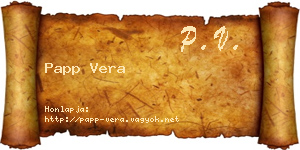 Papp Vera névjegykártya