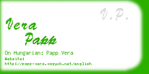 vera papp business card